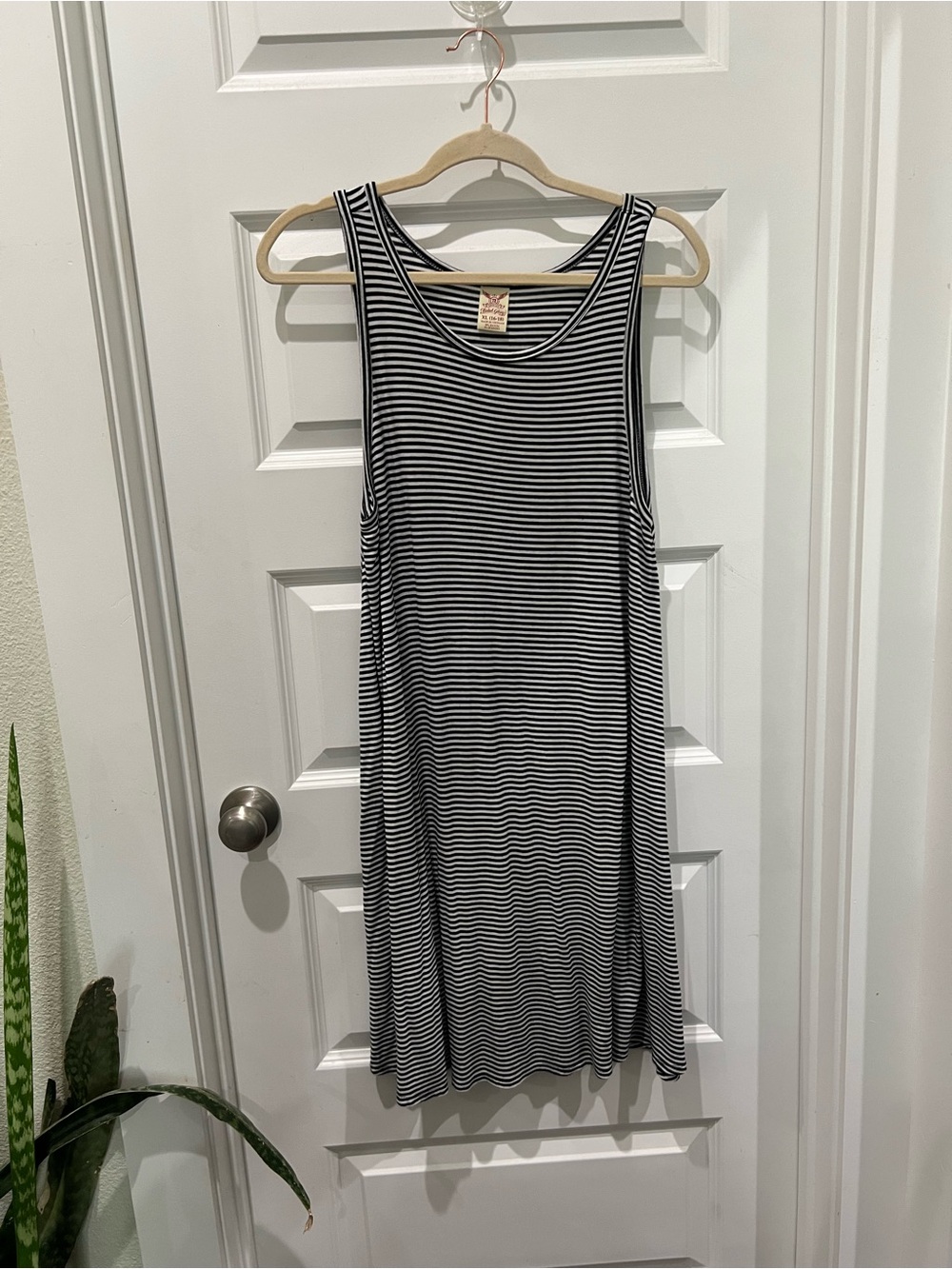 Faded Glory Black and White Striped Tank Dress